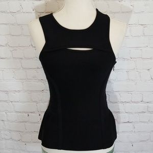 Bebe Black Stretchy Peekaboo Top